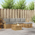 vidaXL Zestaw sof na zewnątrz 6 pcs Biały i jasnoszary 59 x 59 x 37 cm