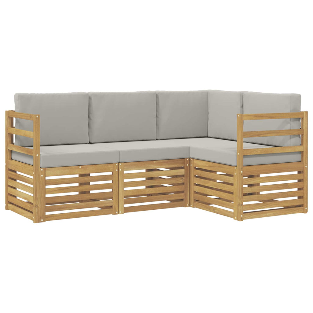 vidaXL Zestawy sof 4 pcs Biały i jasnoszary 185,5 x 126,5 x 73 cm
