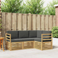 vidaXL Zestawy sof 4 pcs Biały i antracyt 185,5 x 126,5 x 73 cm