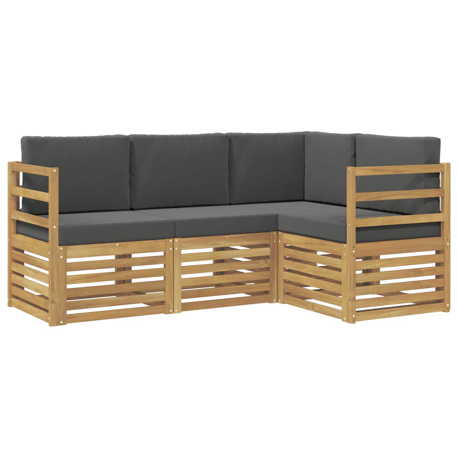 vidaXL Zestawy sof 4 pcs Biały i antracyt 185,5 x 126,5 x 73 cm