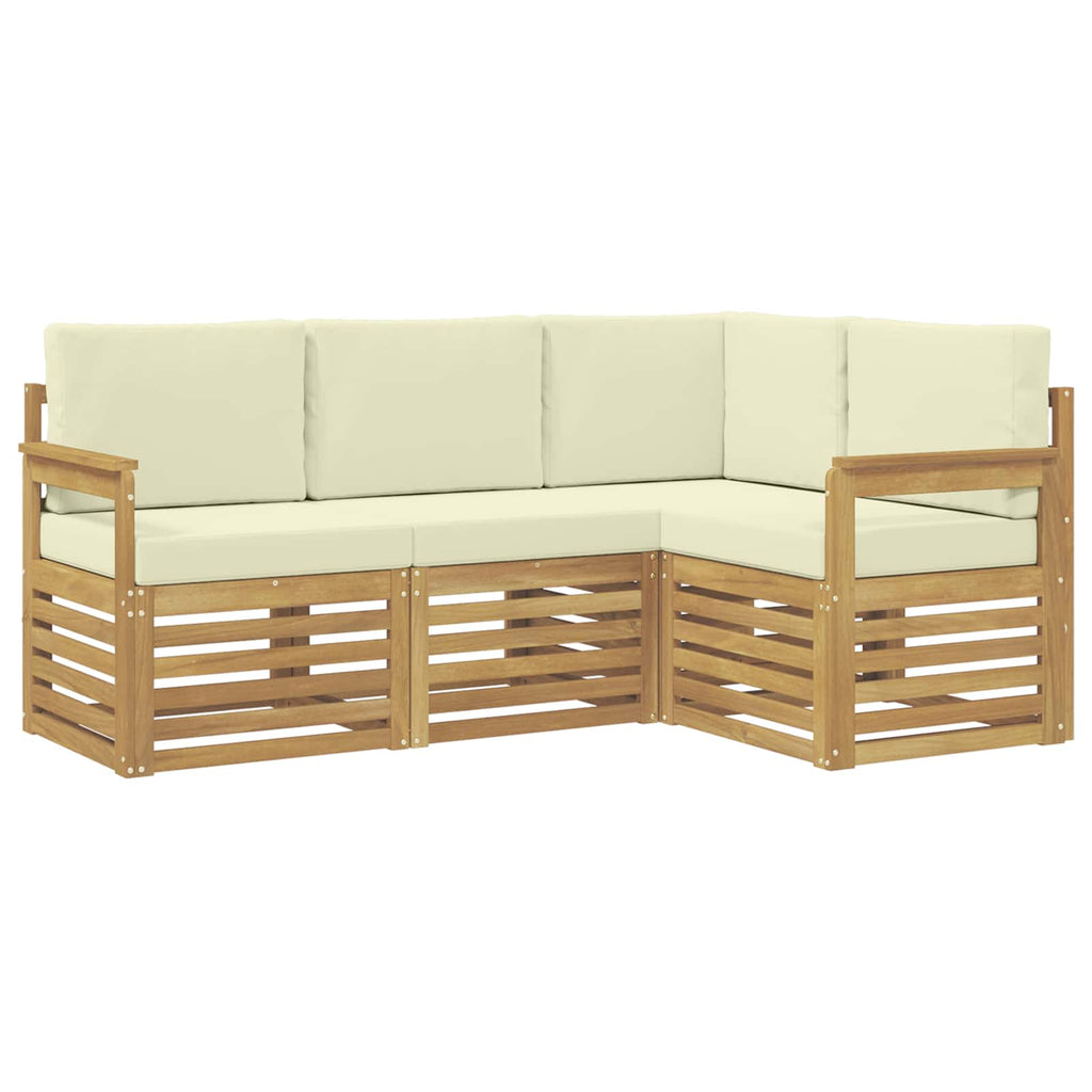 vidaXL Zestaw sof na zewnątrz 4 pcs Biały i kremowy