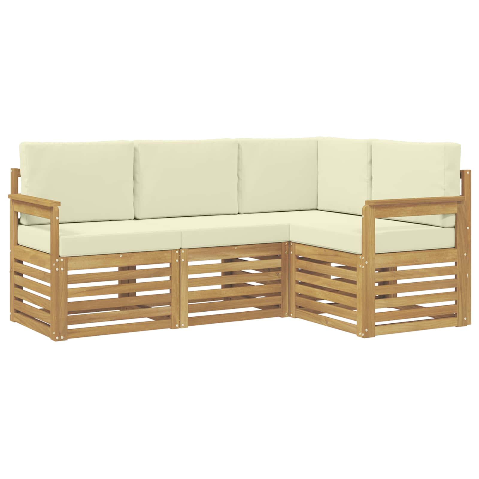 vidaXL Zestaw sof na zewnątrz 4 pcs Biały i kremowy