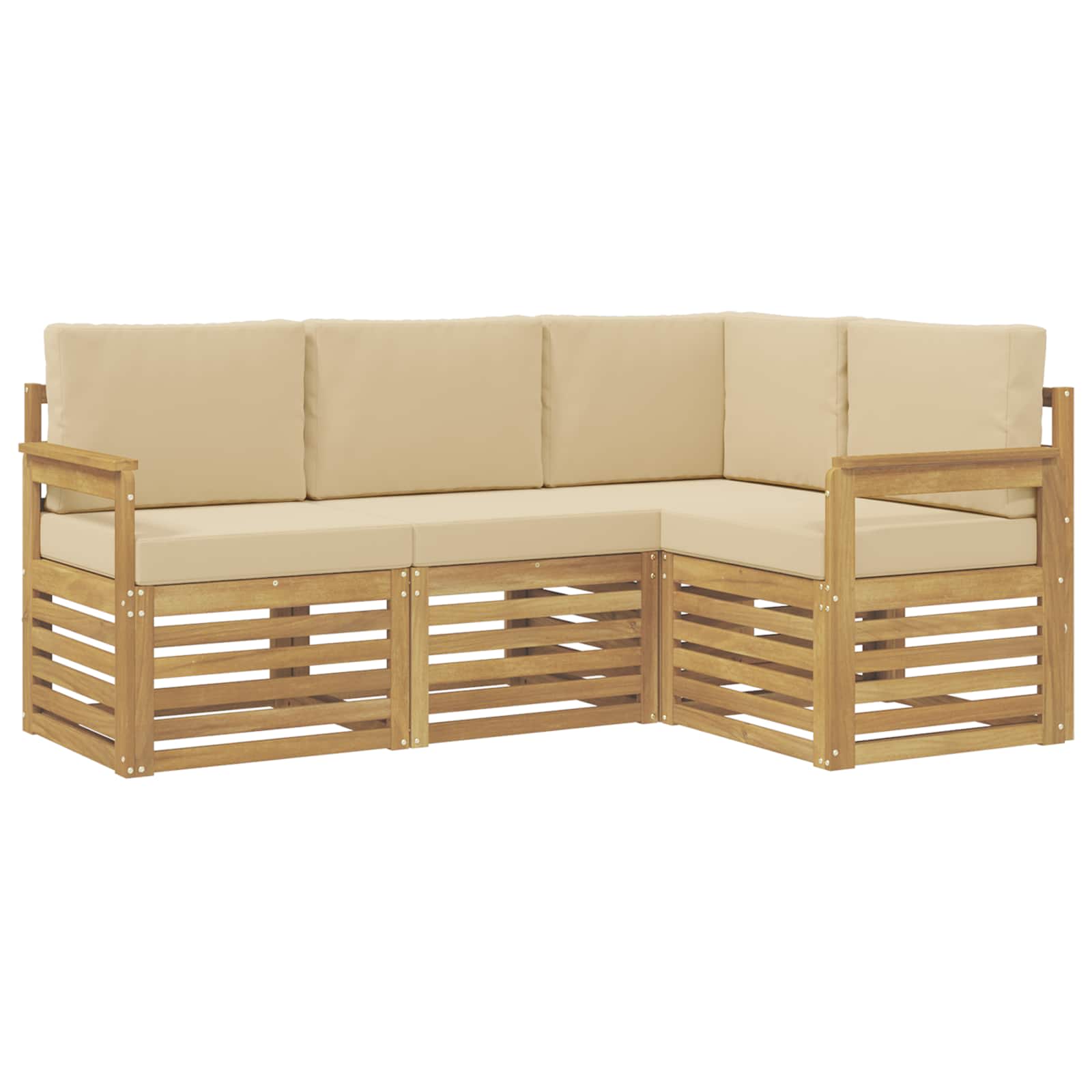 vidaXL Zestaw sof na zewnątrz 4 pcs Biały i Beżowy