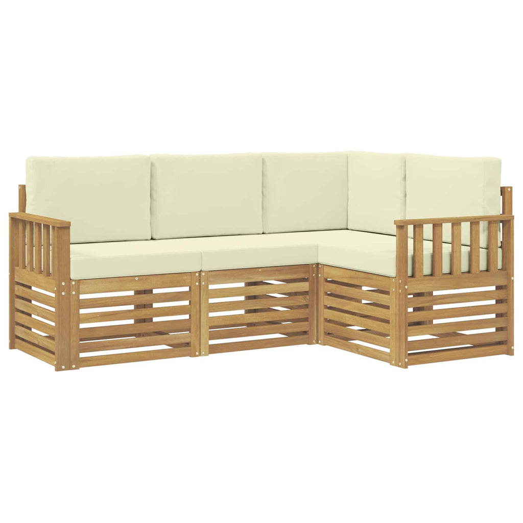 vidaXL Zestaw sof na zewnątrz 4 pcs Biały i kremowy