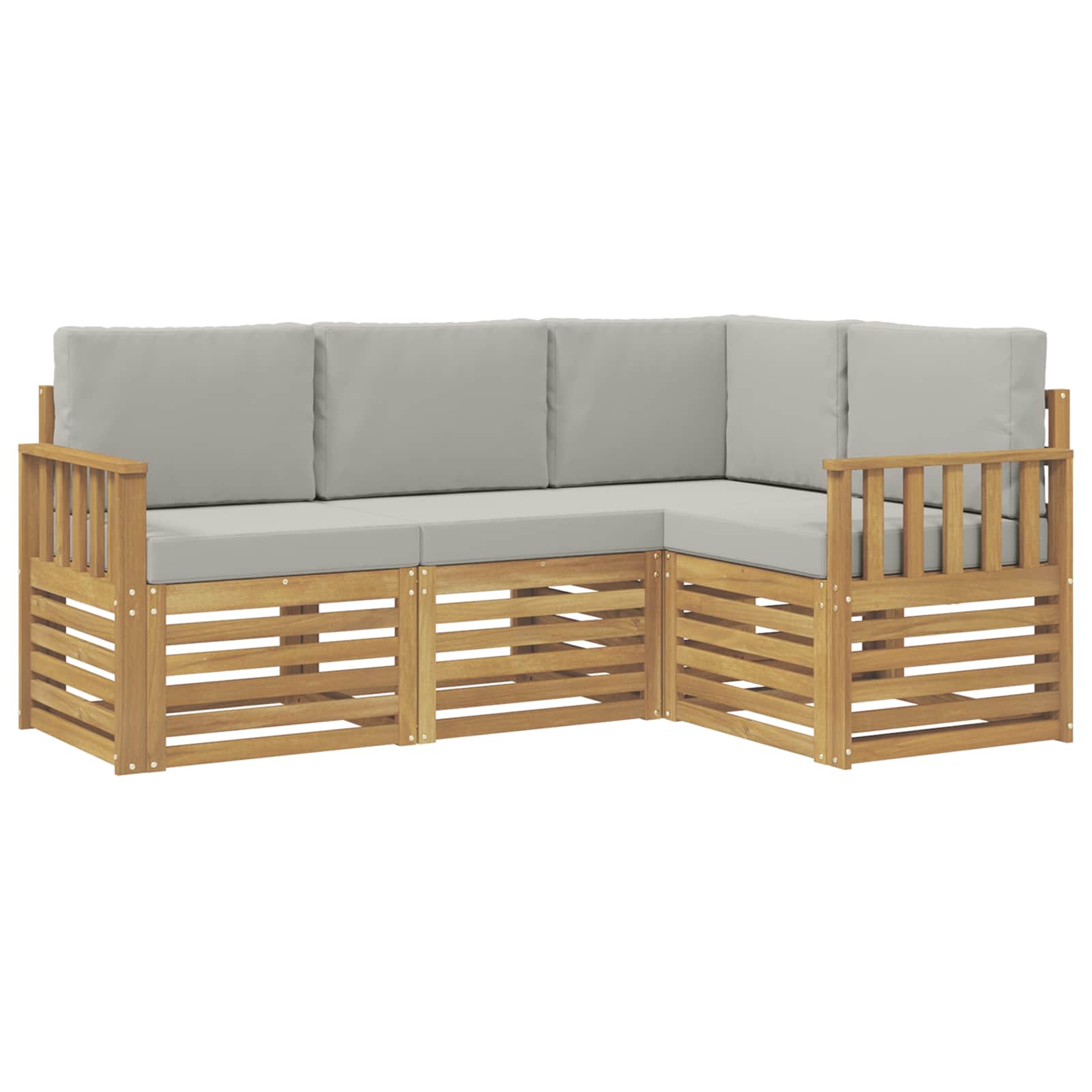 vidaXL Zestaw sof na zewnątrz 4 pcs Biały i jasnoszary