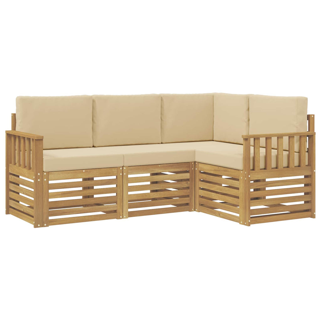 vidaXL Zestaw sof na zewnątrz 4 pcs Biały i Beżowy