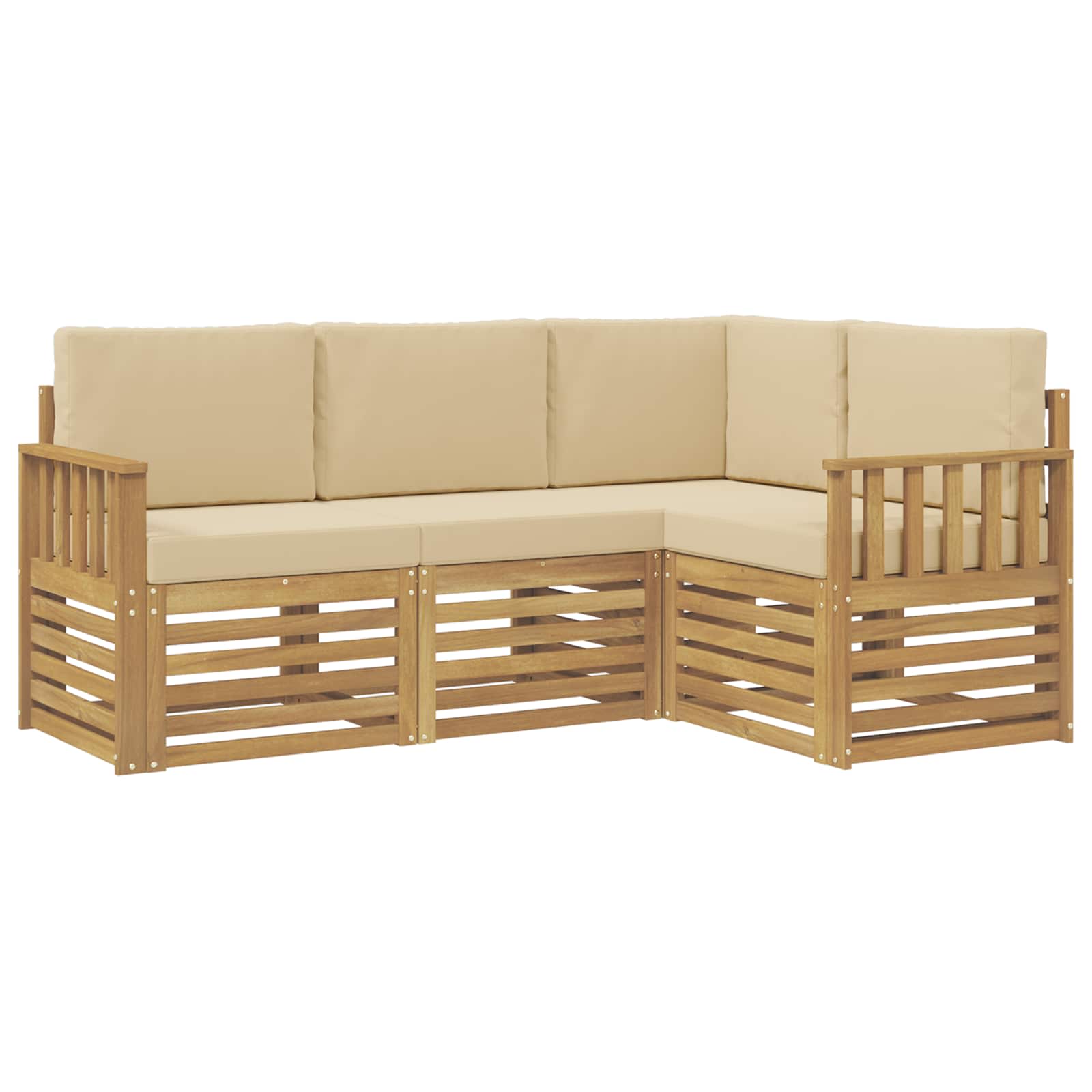vidaXL Zestaw sof na zewnątrz 4 pcs Biały i Beżowy