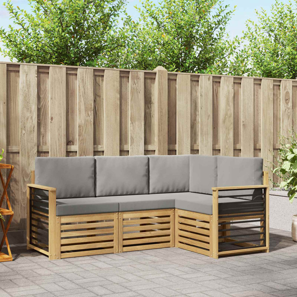 vidaXL Zestawy sof 4 pcs Biały i jasnoszary 187,5 x 128,5 x 73 cm