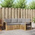 vidaXL Zestawy sof 4 pcs Biały i jasnoszary 187,5 x 128,5 x 73 cm