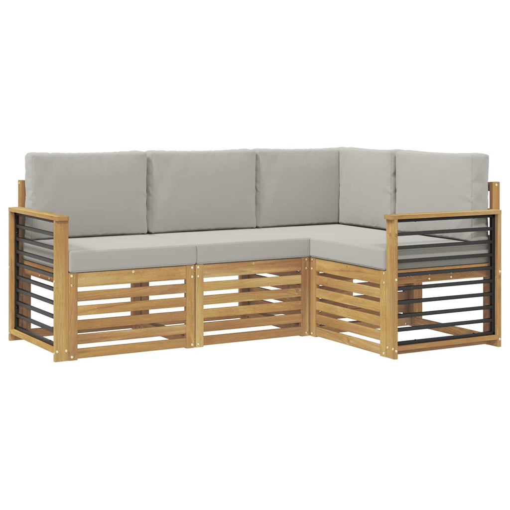 vidaXL Zestawy sof 4 pcs Biały i jasnoszary 187,5 x 128,5 x 73 cm