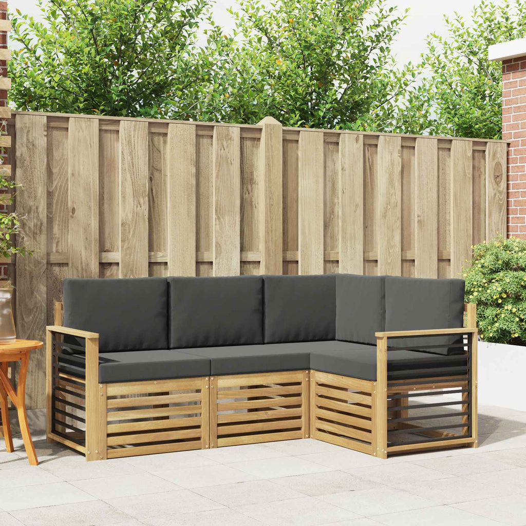 vidaXL Zestawy sof 4 pcs Biały i antracyt 187,5 x 128,5 x 73 cm