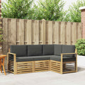 vidaXL Zestawy sof 4 pcs Biały i antracyt 187,5 x 128,5 x 73 cm