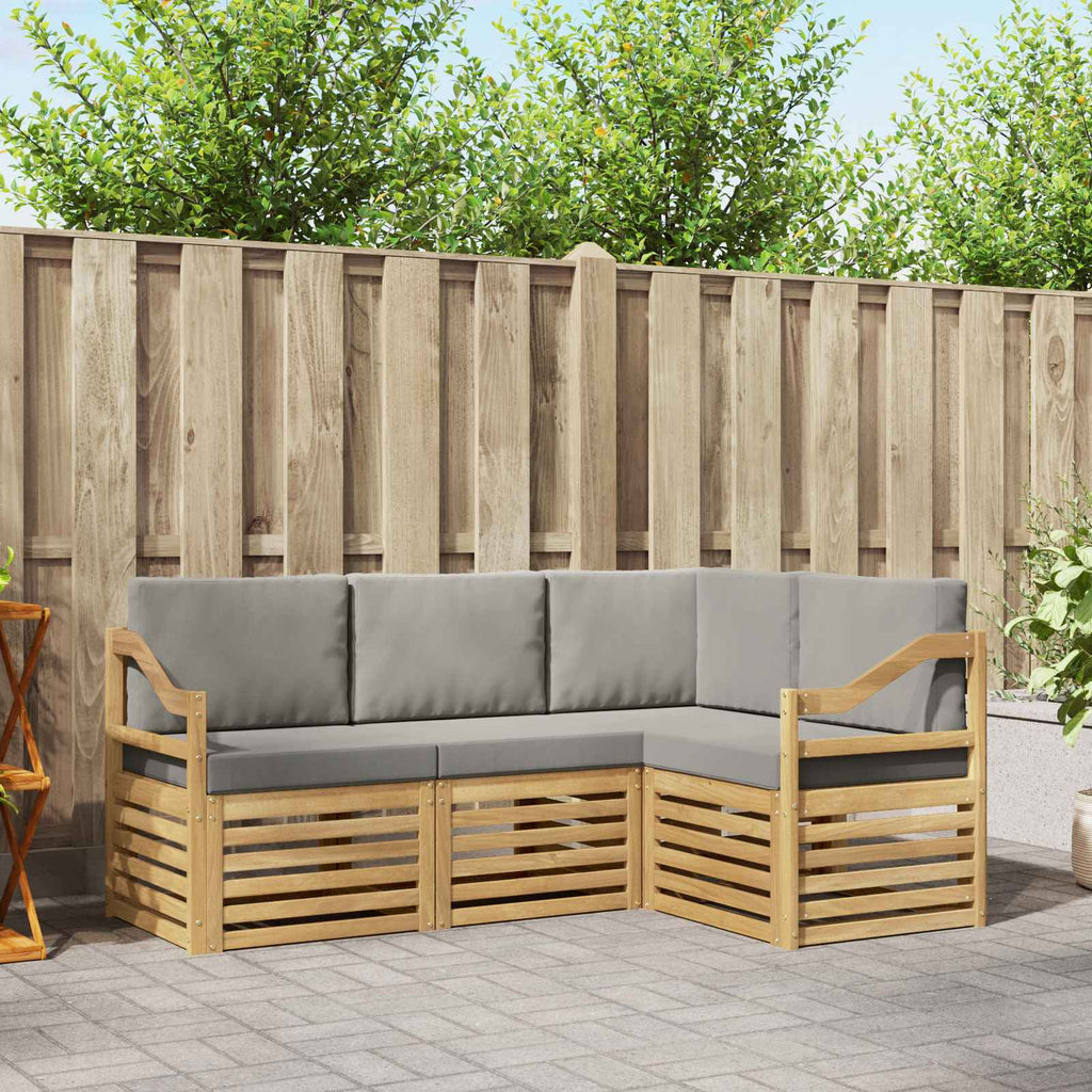 vidaXL Zestawy sof 4 pcs Biały i jasnoszary 185,5 x 126,5 x 73 cm
