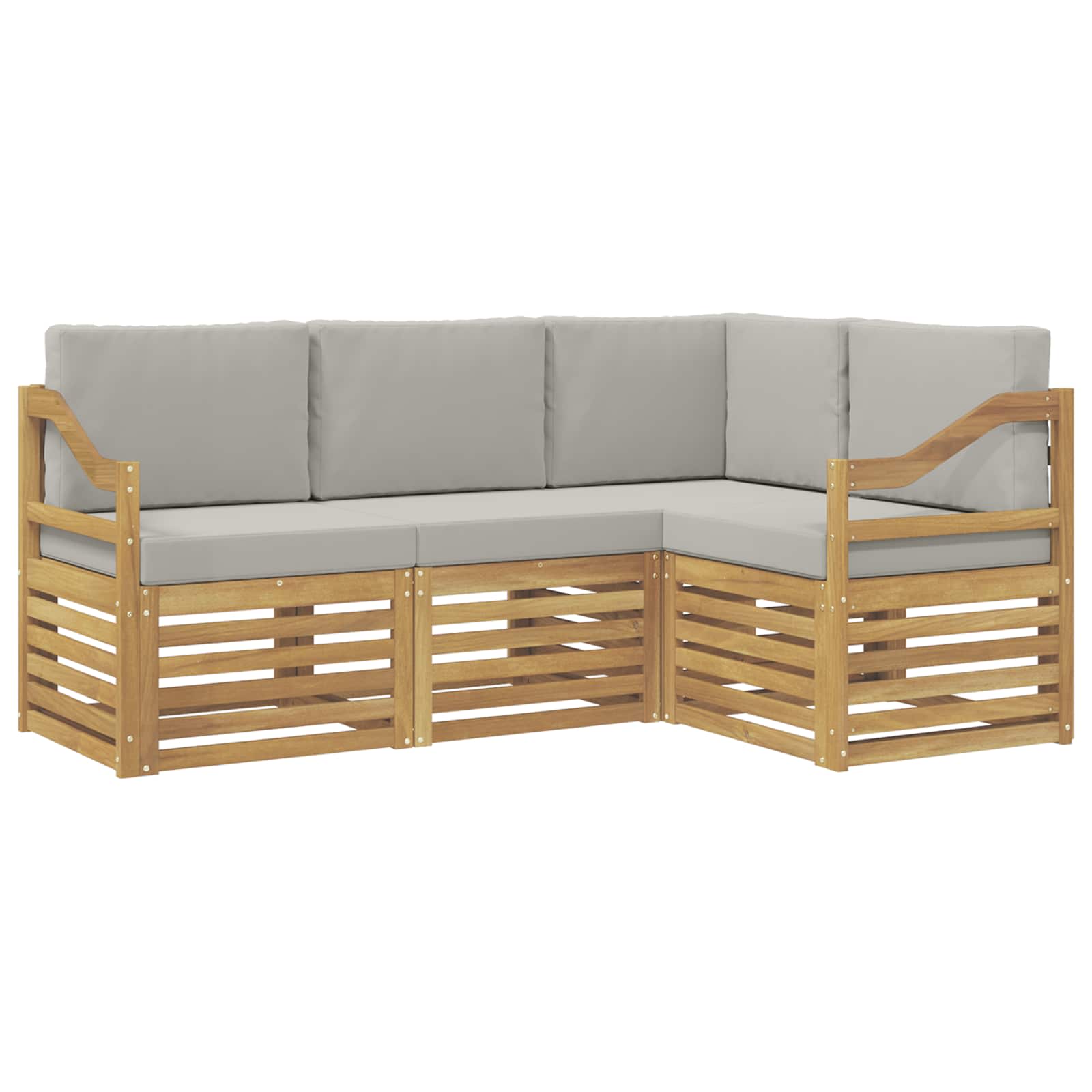 vidaXL Zestawy sof 4 pcs Biały i jasnoszary 185,5 x 126,5 x 73 cm
