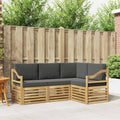 vidaXL Zestawy sof 4 pcs Biały i antracyt 185,5 x 126,5 x 73 cm