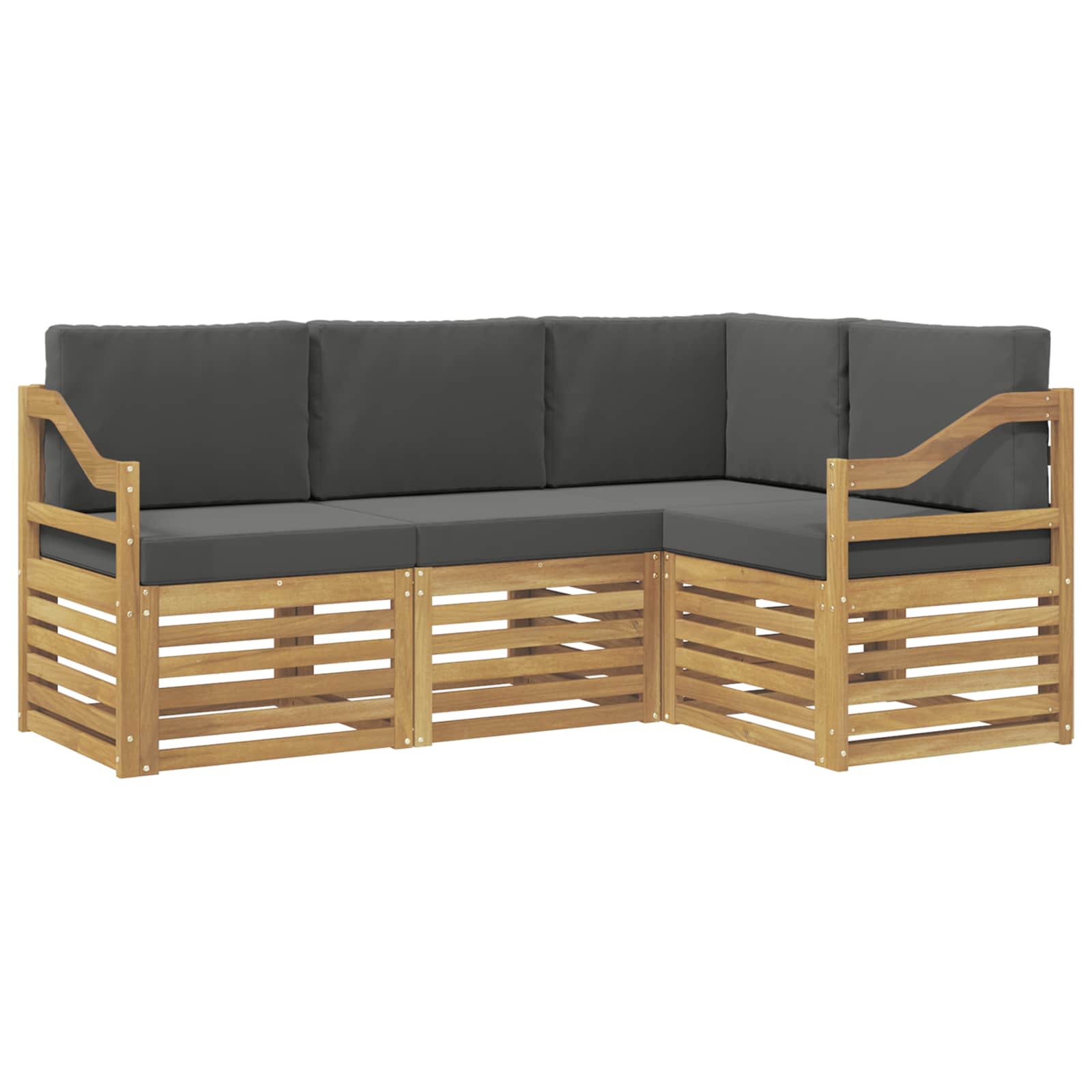 vidaXL Zestawy sof 4 pcs Biały i antracyt 185,5 x 126,5 x 73 cm