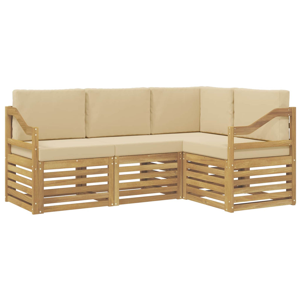 vidaXL Zestawy sof 4 pcs Biały i Beżowy 185,5 x 126,5 x 73 cm