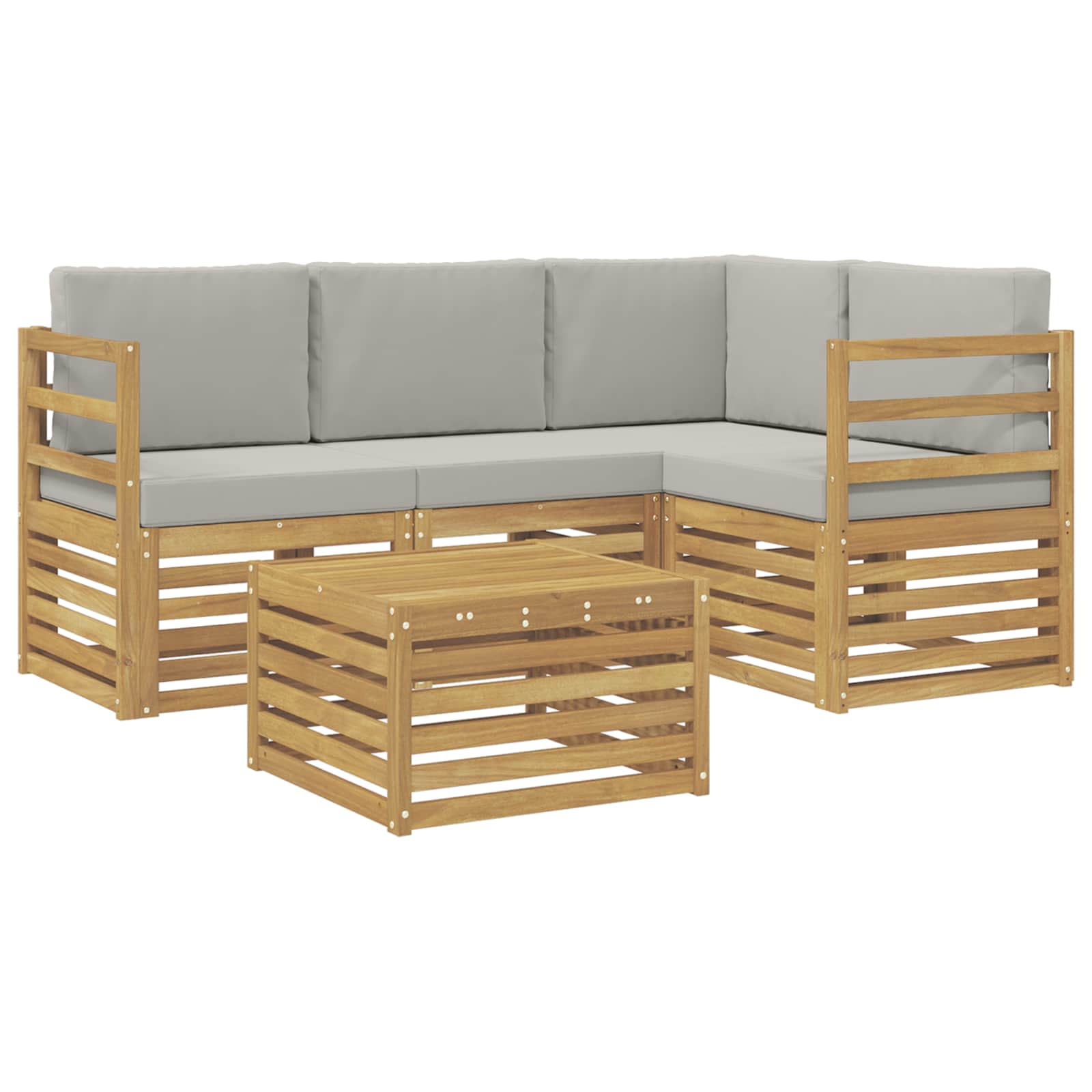 vidaXL Zestaw sof na zewnątrz 5 pcs Biały i jasnoszary 59 x 59 x 37 cm