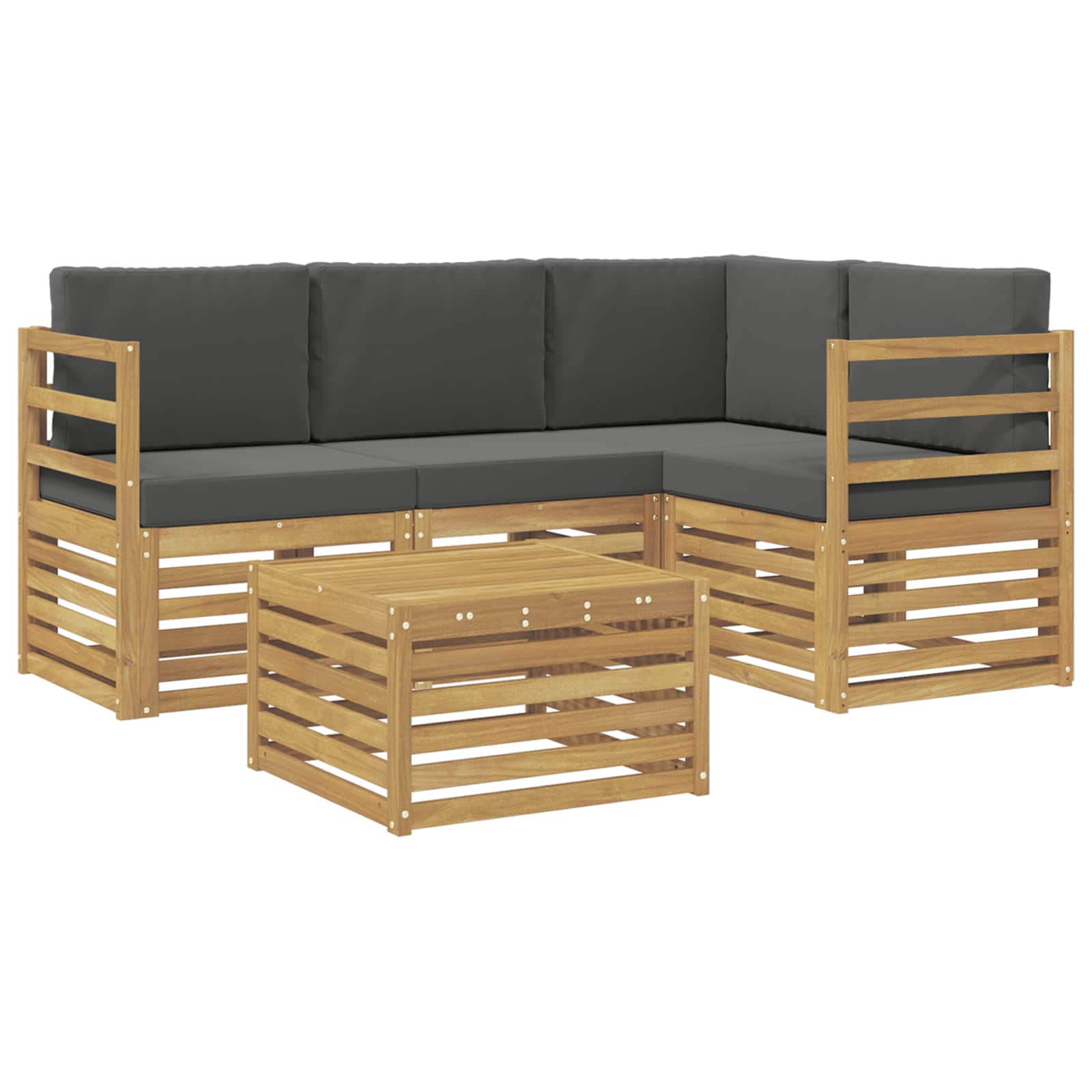 vidaXL Zestaw sof na zewnątrz 5 pcs Biały i antracyt 59 x 59 x 37 cm