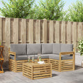 vidaXL Zestaw sof na zewnątrz 5 pcs Biały i jasnoszary 59 x 59 x 37 cm