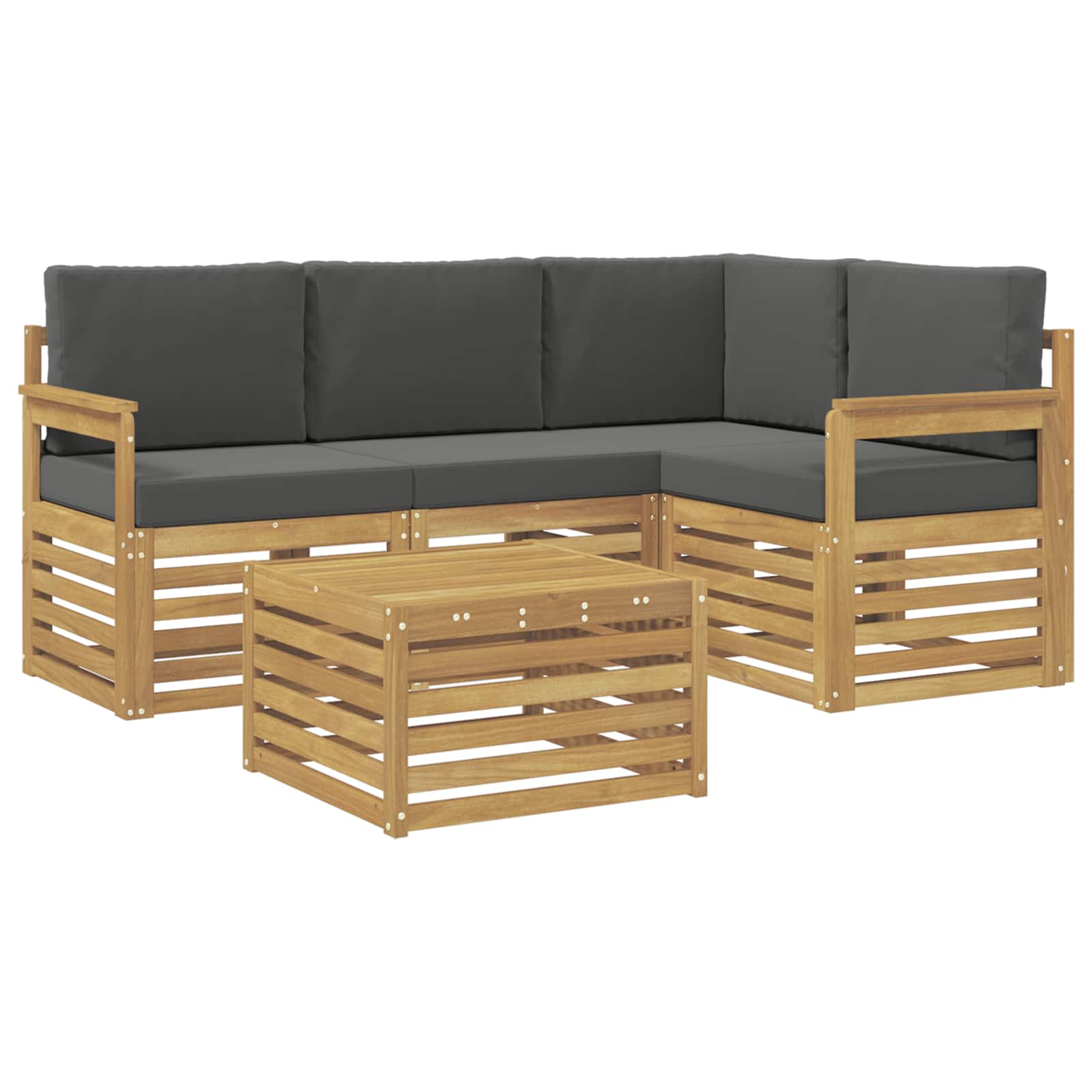 vidaXL Zestaw sof na zewnątrz 5 pcs Biały i antracyt 59 x 59 x 37 cm