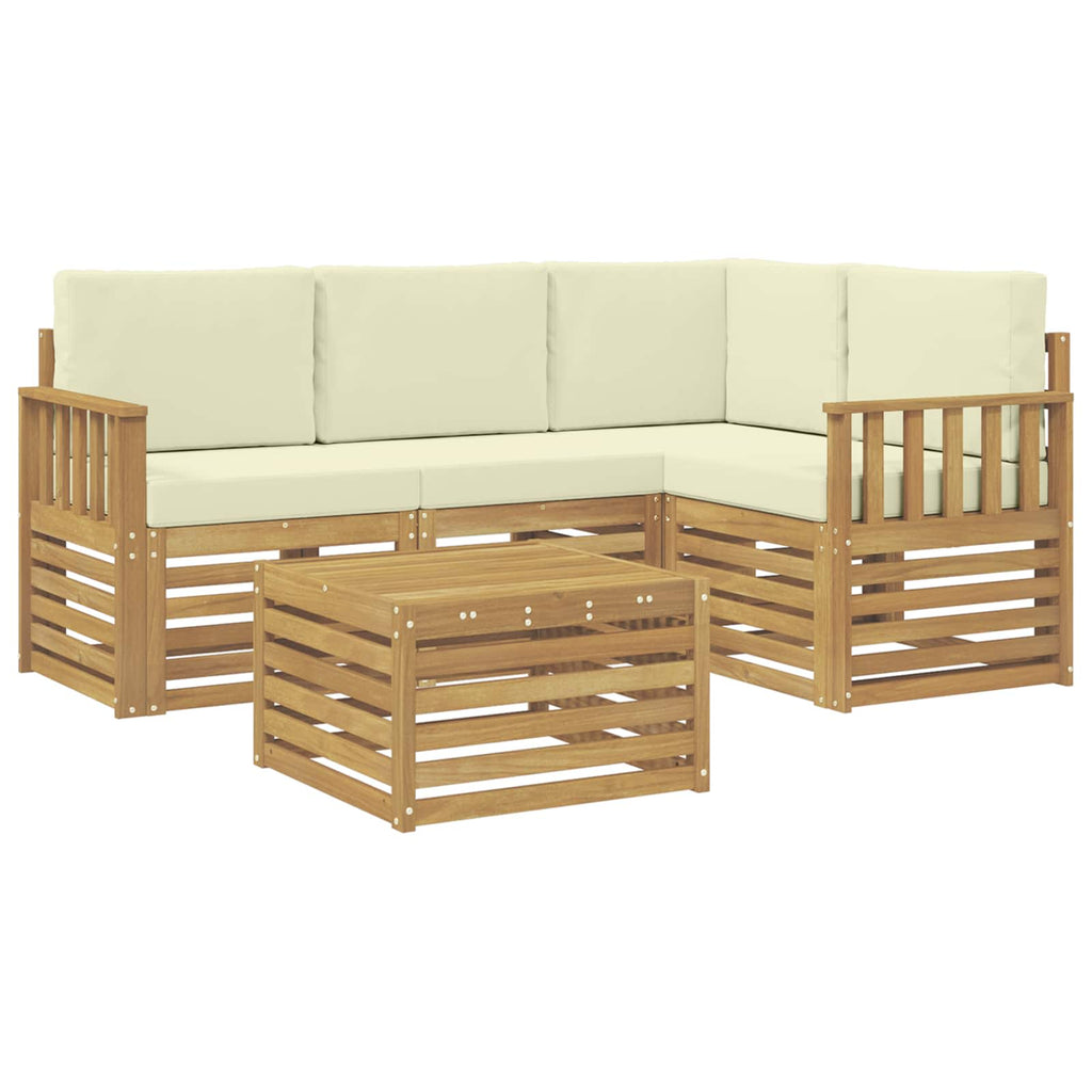 vidaXL Zestaw sof na zewnątrz 5 pcs Biały i kremowy 59 x 59 x 37 cm
