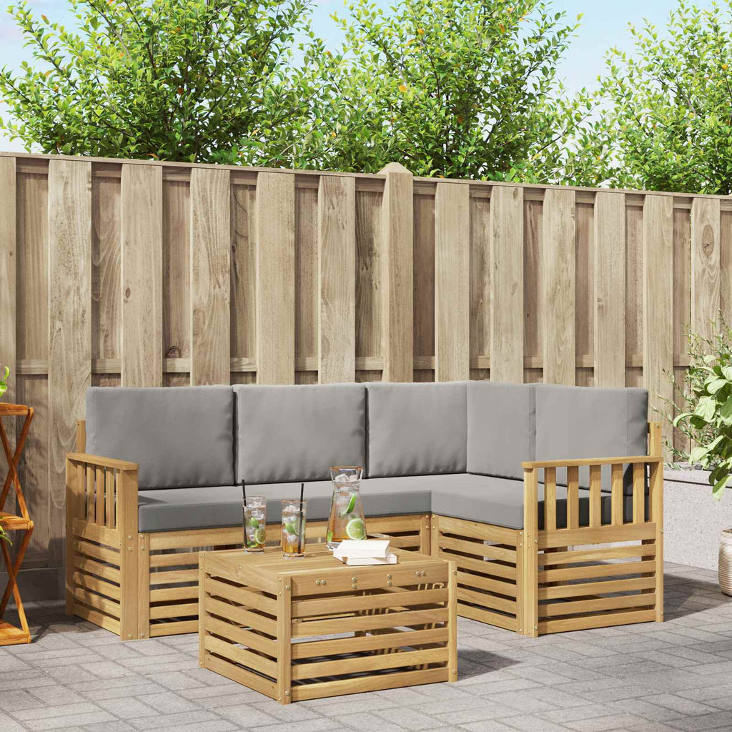 vidaXL Zestaw sof na zewnątrz 5 pcs Biały i jasnoszary 59 x 59 x 37 cm