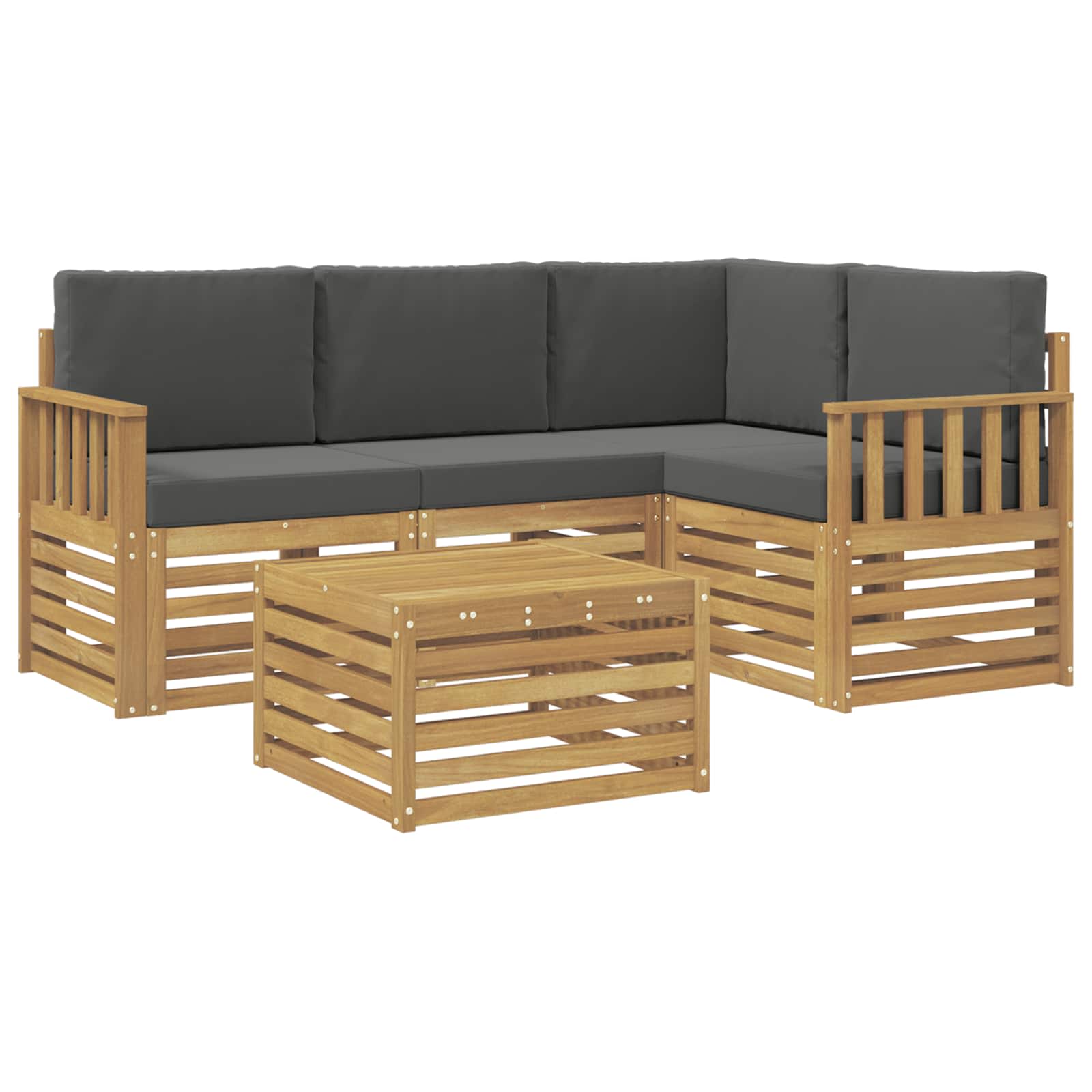 vidaXL Zestaw sof na zewnątrz 5 pcs Biały i antracyt 59 x 59 x 37 cm