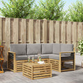 vidaXL Zestaw sof na zewnątrz 5 pcs Biały i jasnoszary 59 x 59 x 37 cm