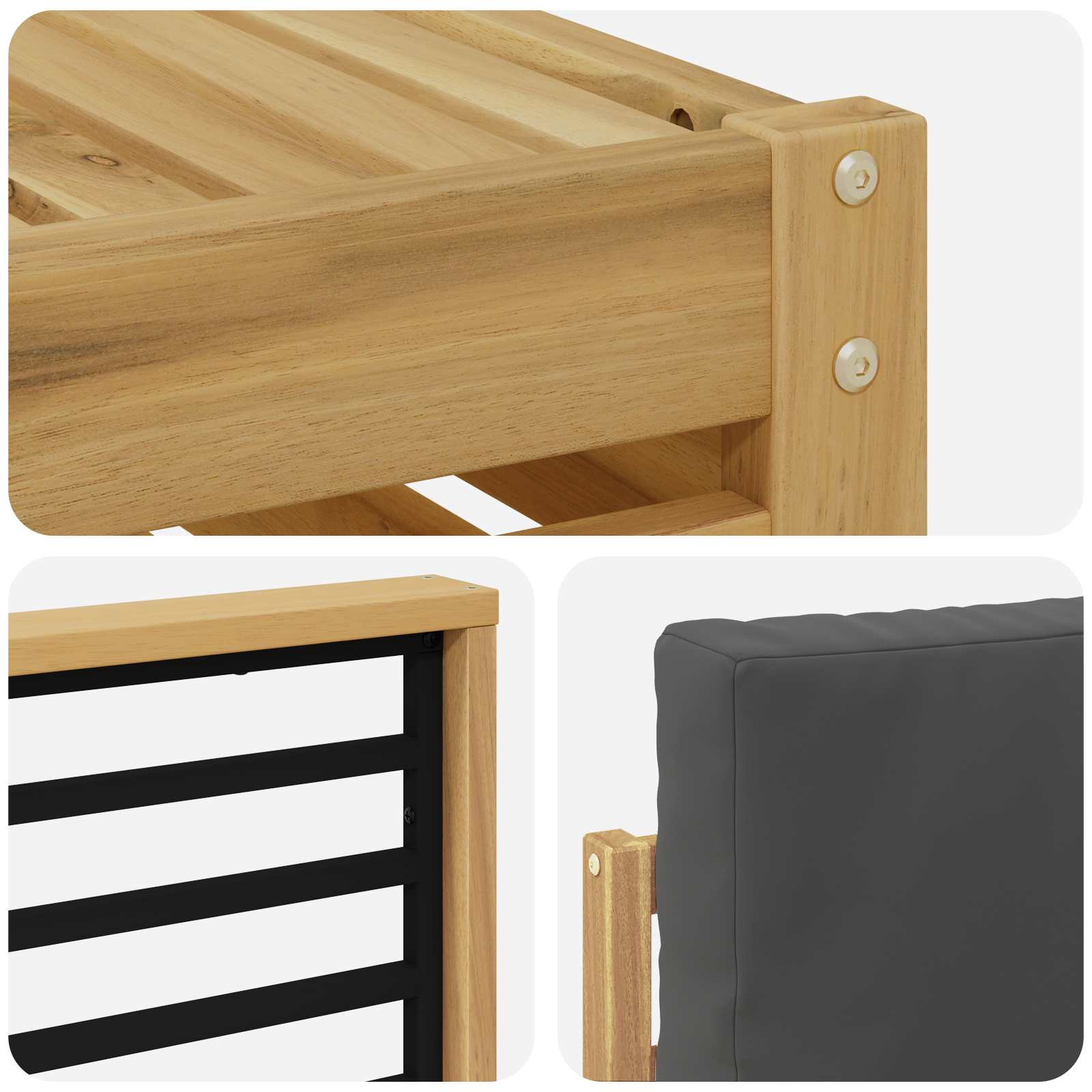vidaXL Zestaw sof na zewnątrz 5 pcs Biały i antracyt 59 x 59 x 37 cm