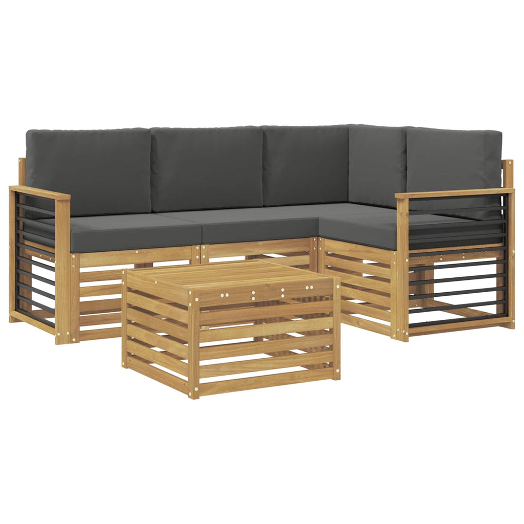 vidaXL Zestaw sof na zewnątrz 5 pcs Biały i antracyt 59 x 59 x 37 cm