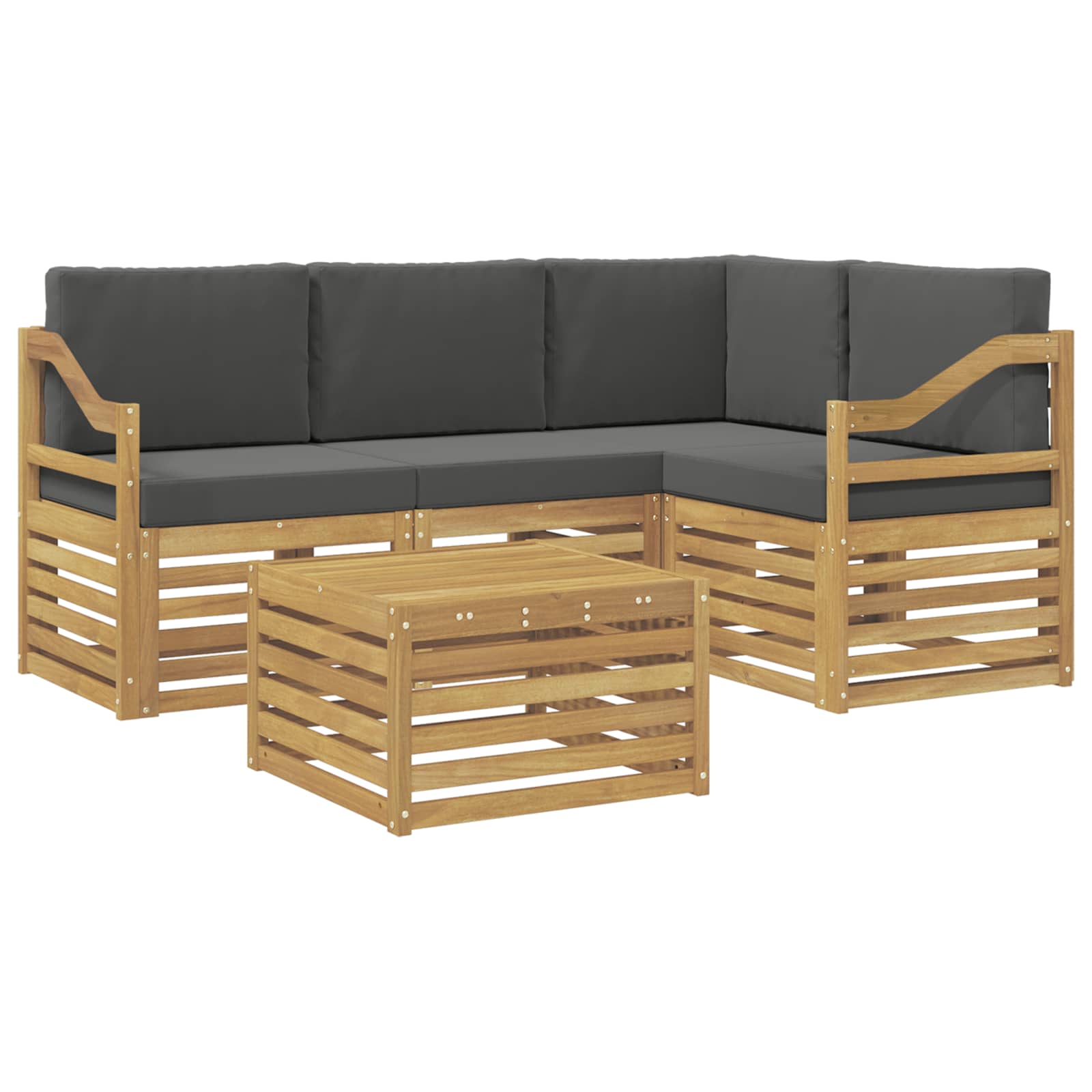 vidaXL Zestaw sof na zewnątrz 5 pcs Biały i antracyt 59 x 59 x 37 cm