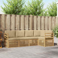 vidaXL Zestaw sof na zewnątrz 5 pcs Biały i Beżowy 245 x 126,5 x 73 cm