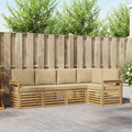 vidaXL Zestaw sof na zewnątrz 5 pcs Biały i Beżowy 247 x 128,5 x 73 cm