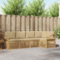 vidaXL Zestaw sof na zewnątrz 5 pcs Biały i Beżowy 245 x 126,5 x 73 cm