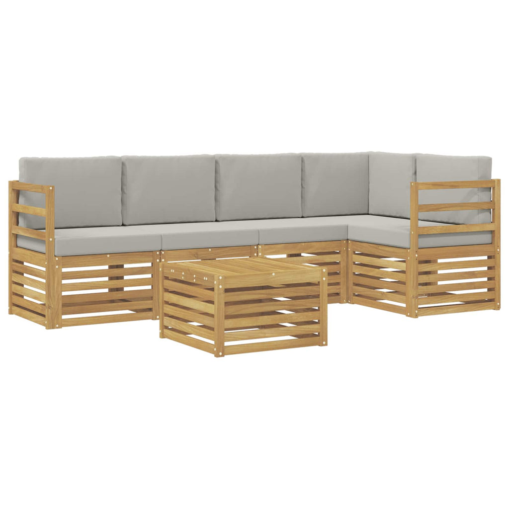 vidaXL Zestaw sof na zewnątrz 6 pcs Biały i jasnoszary 59 x 59 x 37 cm