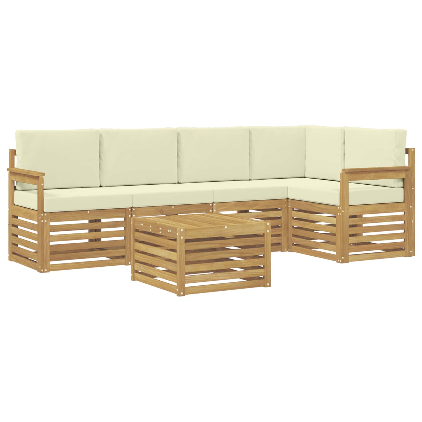 vidaXL Zestaw sof na zewnątrz 6 pcs Biały i kremowy 59 x 59 x 37 cm