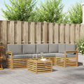 vidaXL Zestaw sof na zewnątrz 6 pcs Biały i jasnoszary 59 x 59 x 37 cm
