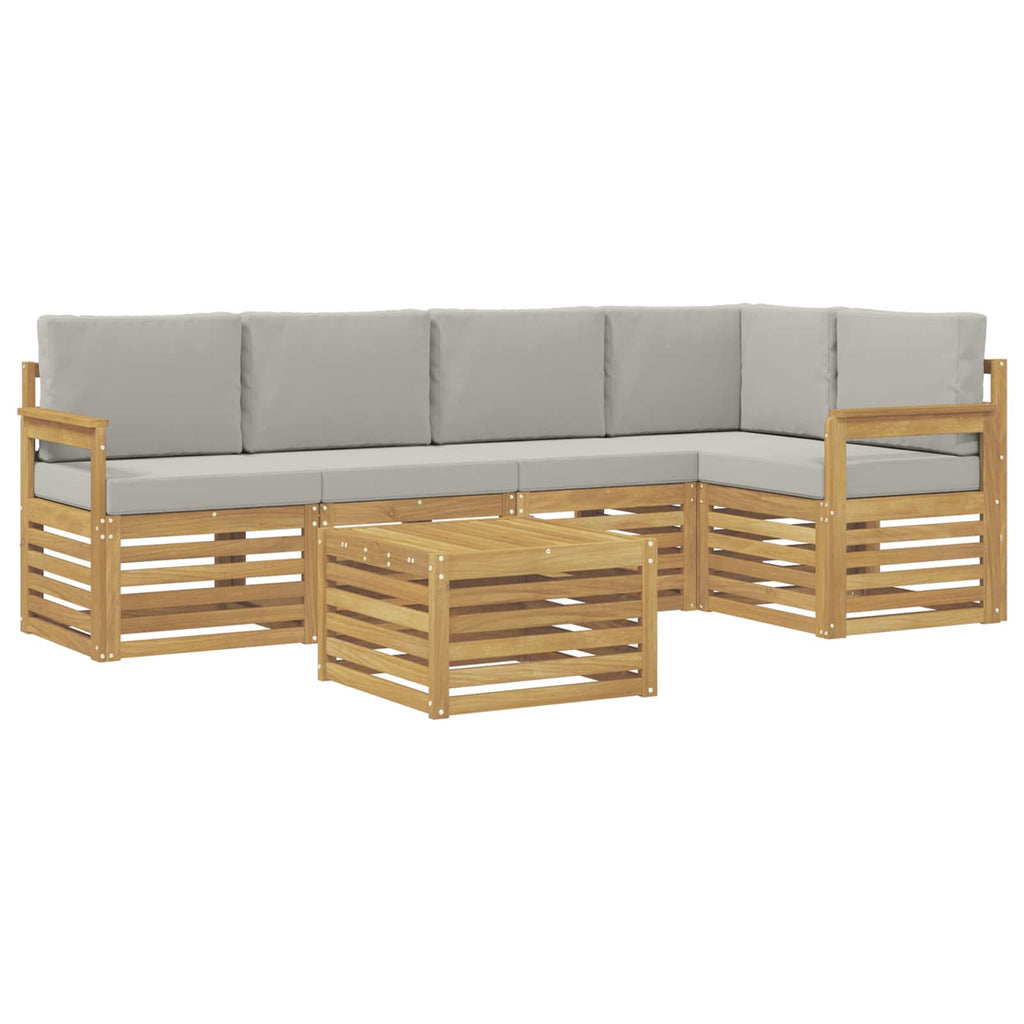 vidaXL Zestaw sof na zewnątrz 6 pcs Biały i jasnoszary 59 x 59 x 37 cm