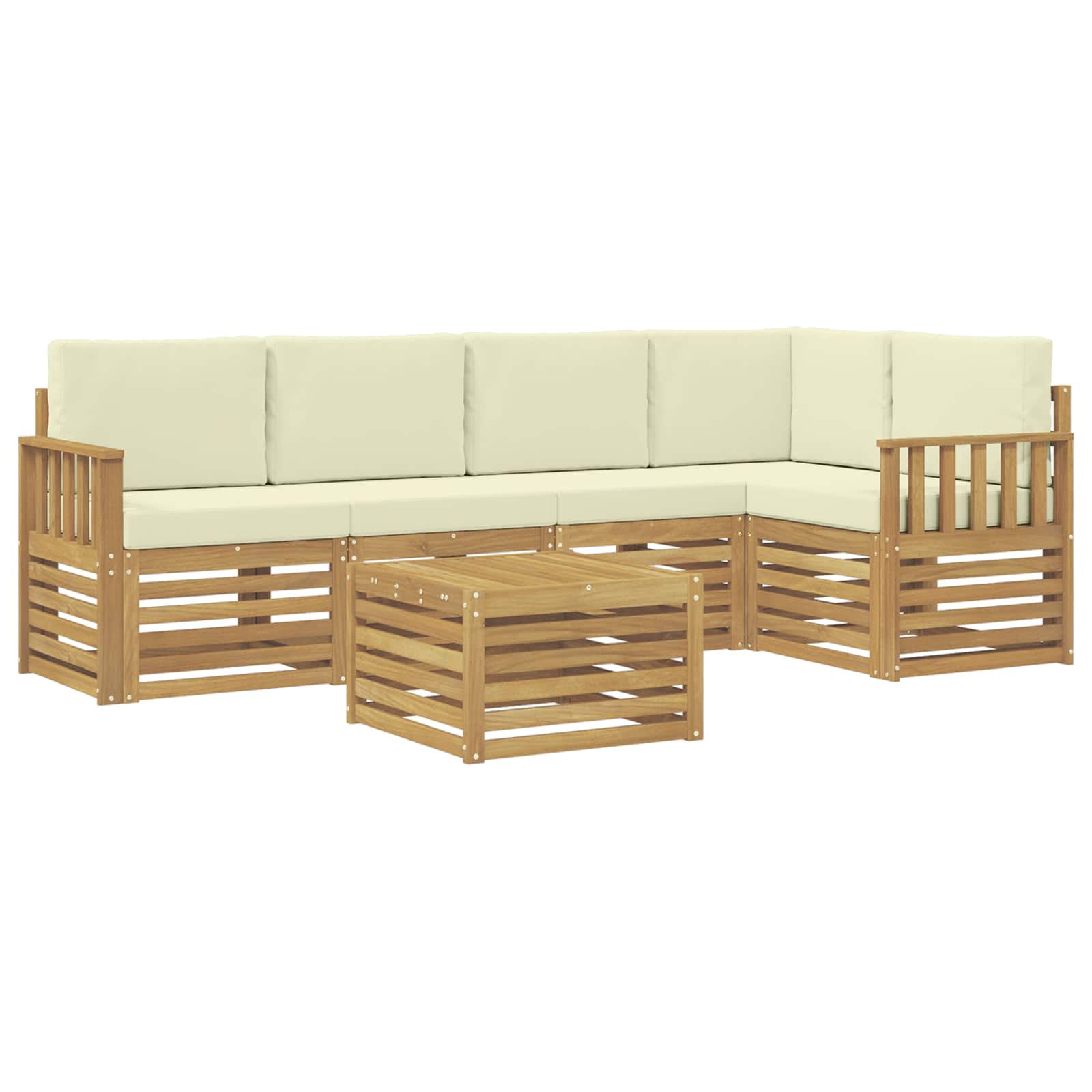 vidaXL Zestaw sof na zewnątrz 6 pcs Biały i kremowy 59 x 59 x 37 cm