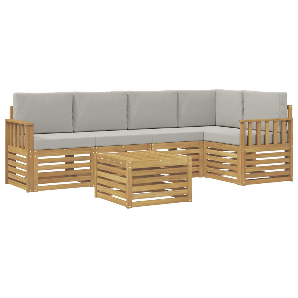 vidaXL Zestaw sof na zewnątrz 6 pcs Biały i jasnoszary 59 x 59 x 37 cm