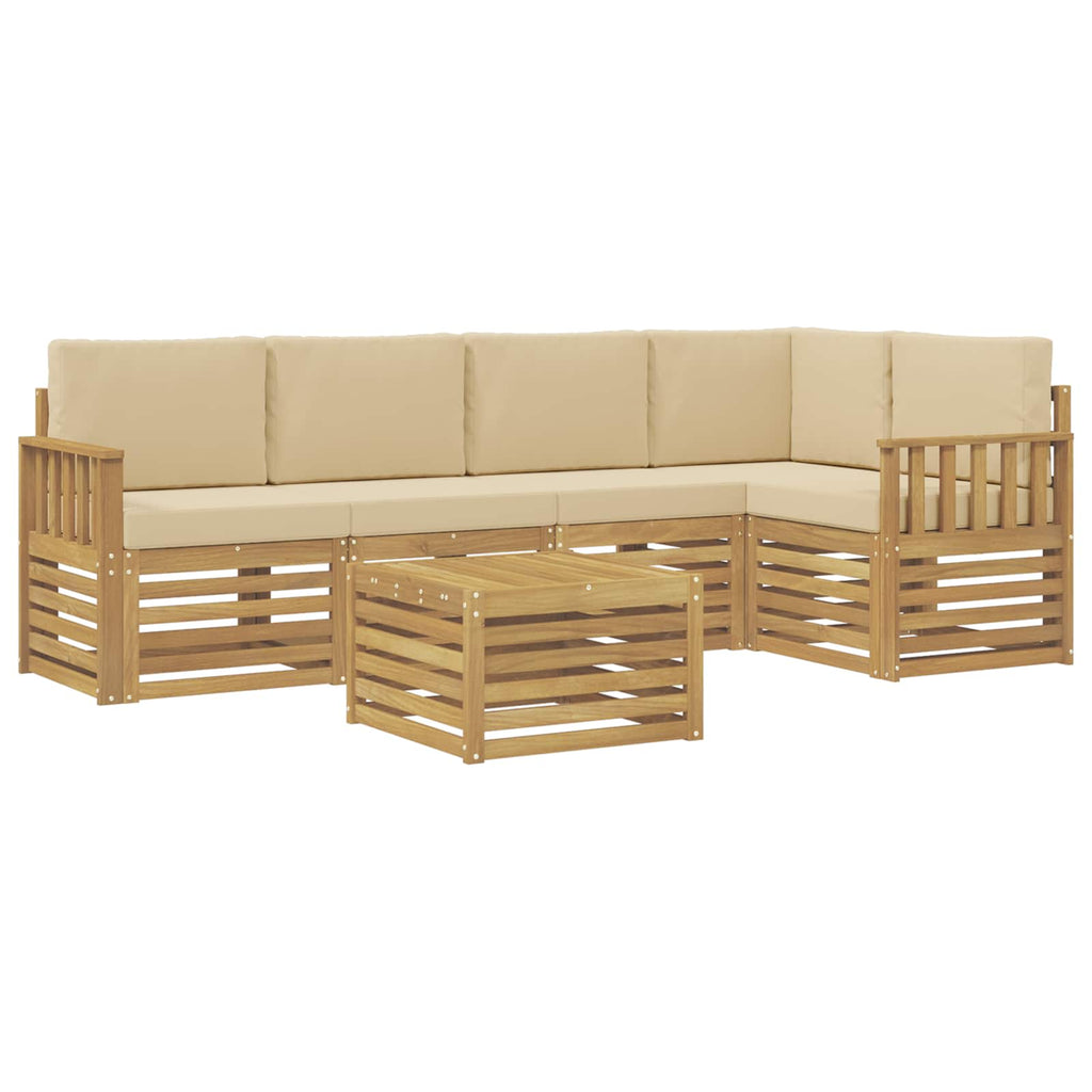 vidaXL Zestaw sof na zewnątrz 6 pcs Biały i Beżowy 59 x 59 x 37 cm