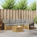 vidaXL Zestaw sof na zewnątrz 6 pcs Biały i jasnoszary 59 x 59 x 37 cm