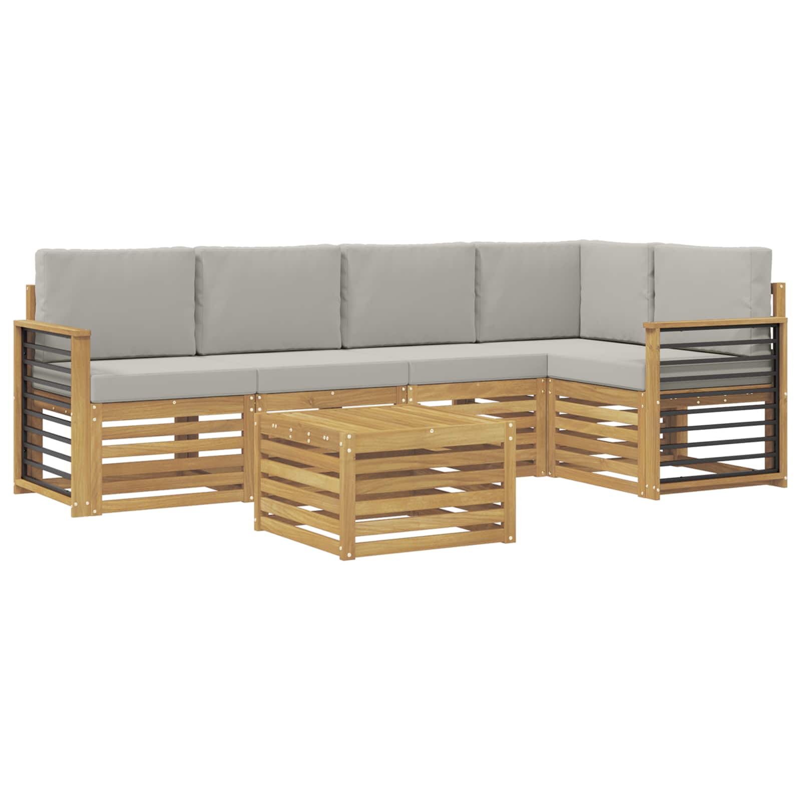 vidaXL Zestaw sof na zewnątrz 6 pcs Biały i jasnoszary 59 x 59 x 37 cm