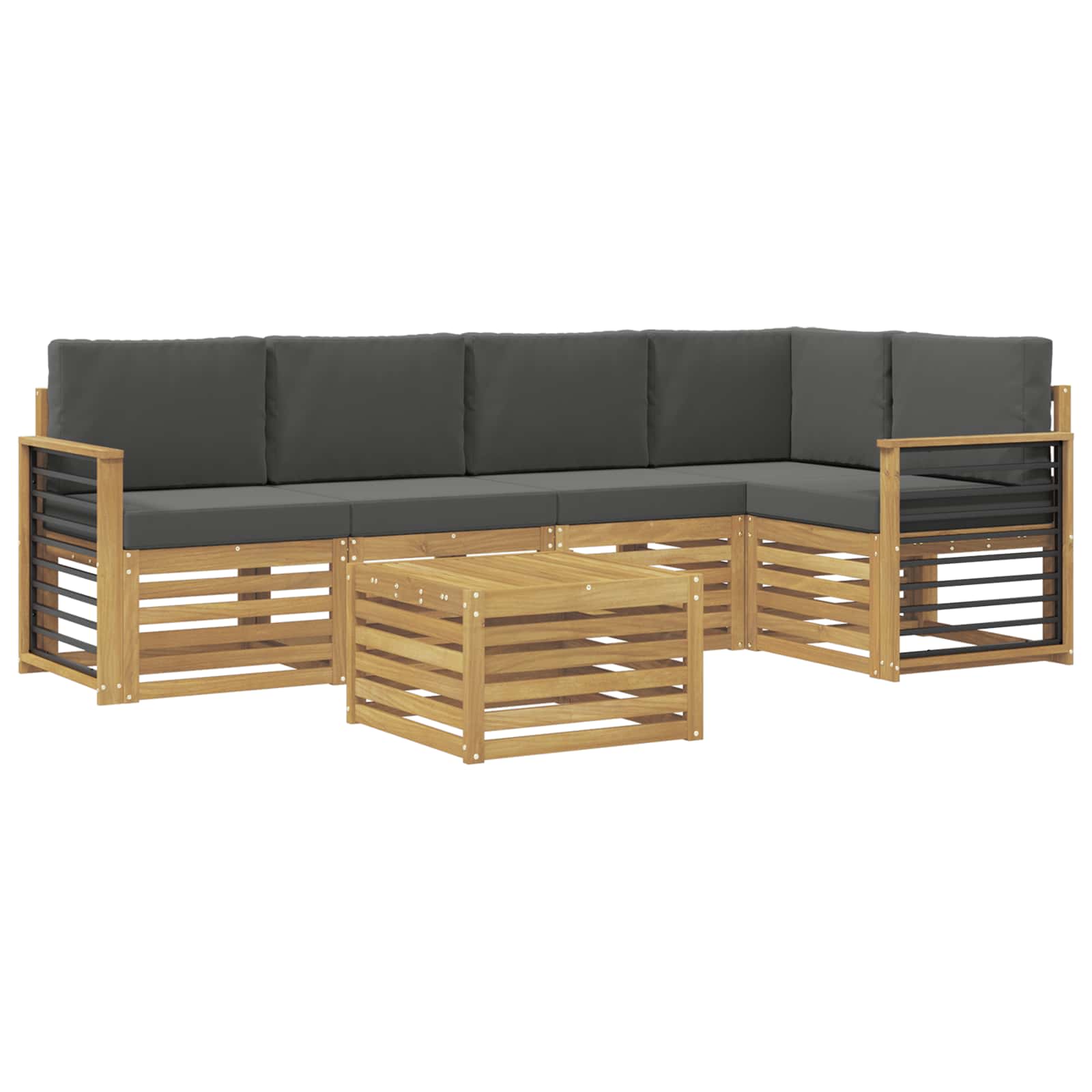 vidaXL Zestaw sof na zewnątrz 6 pcs Biały i antracyt 59 x 59 x 37 cm
