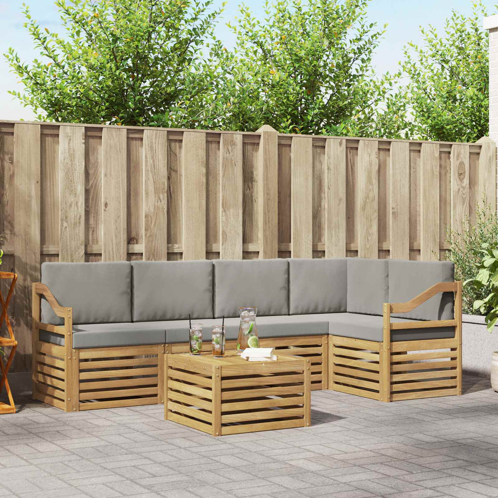 vidaXL Zestaw sof na zewnątrz 6 pcs Biały i jasnoszary 59 x 59 x 37 cm