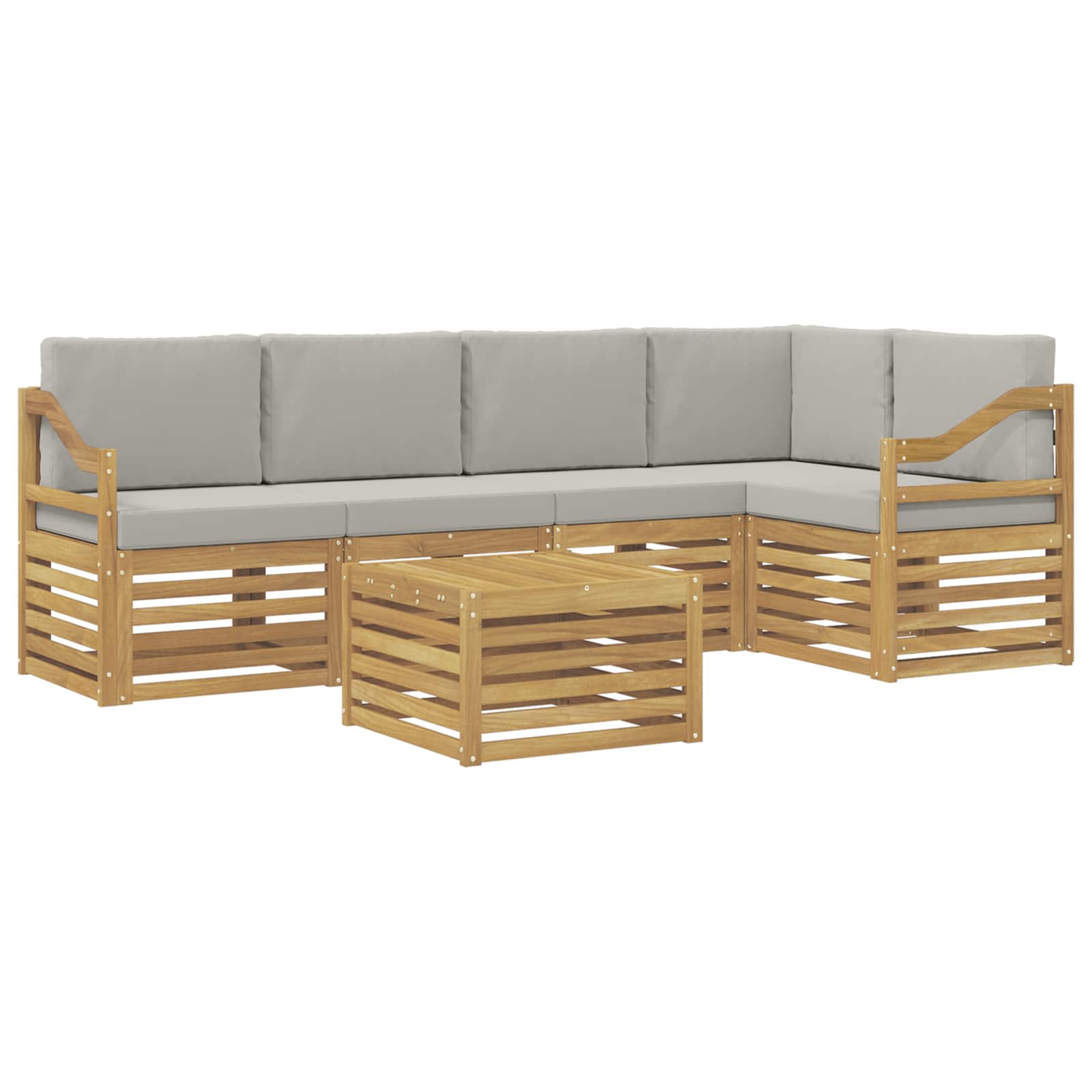vidaXL Zestaw sof na zewnątrz 6 pcs Biały i jasnoszary 59 x 59 x 37 cm