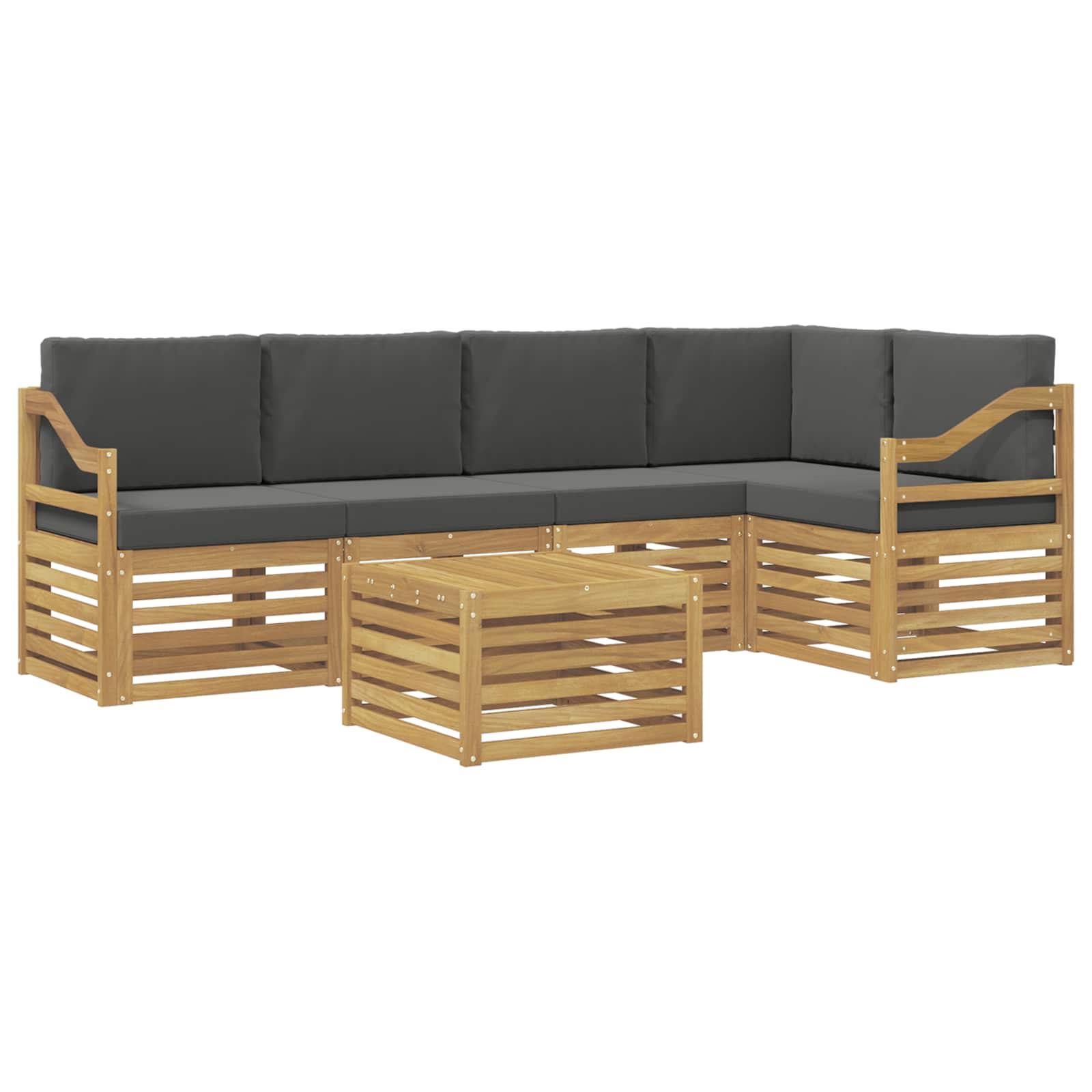 vidaXL Zestaw sof na zewnątrz 6 pcs Biały i antracyt 59 x 59 x 37 cm