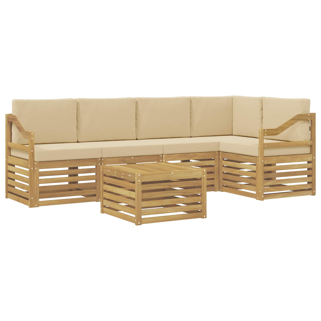 vidaXL Zestaw sof na zewnątrz 6 pcs Biały i Beżowy 59 x 59 x 37 cm
