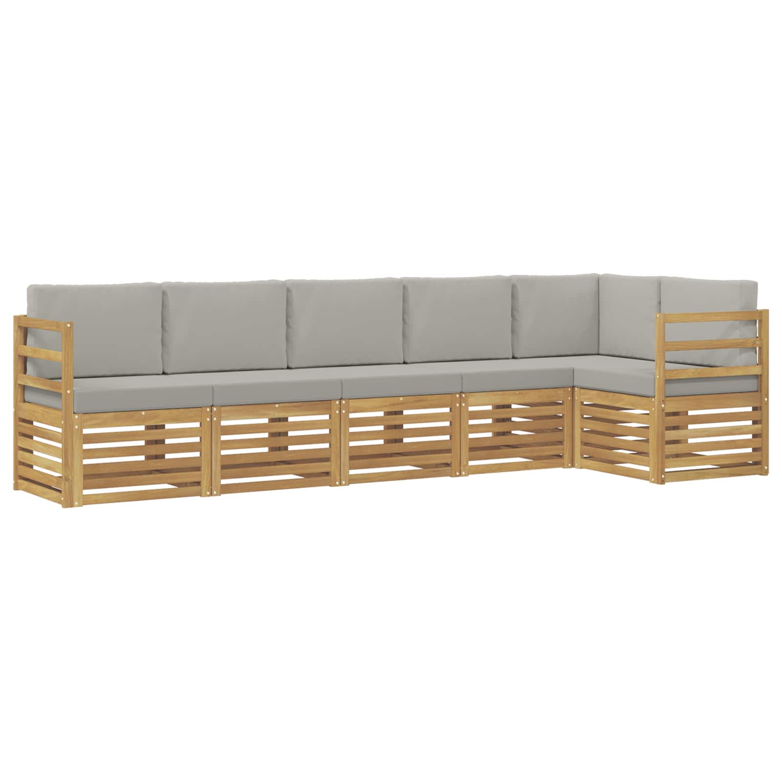 vidaXL Zestaw sof na zewnątrz 6 pcs Biały i jasnoszary